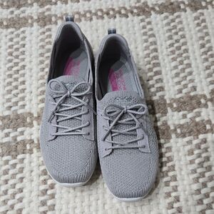 Skechers Women's Gray Knit Slip On Sneakers